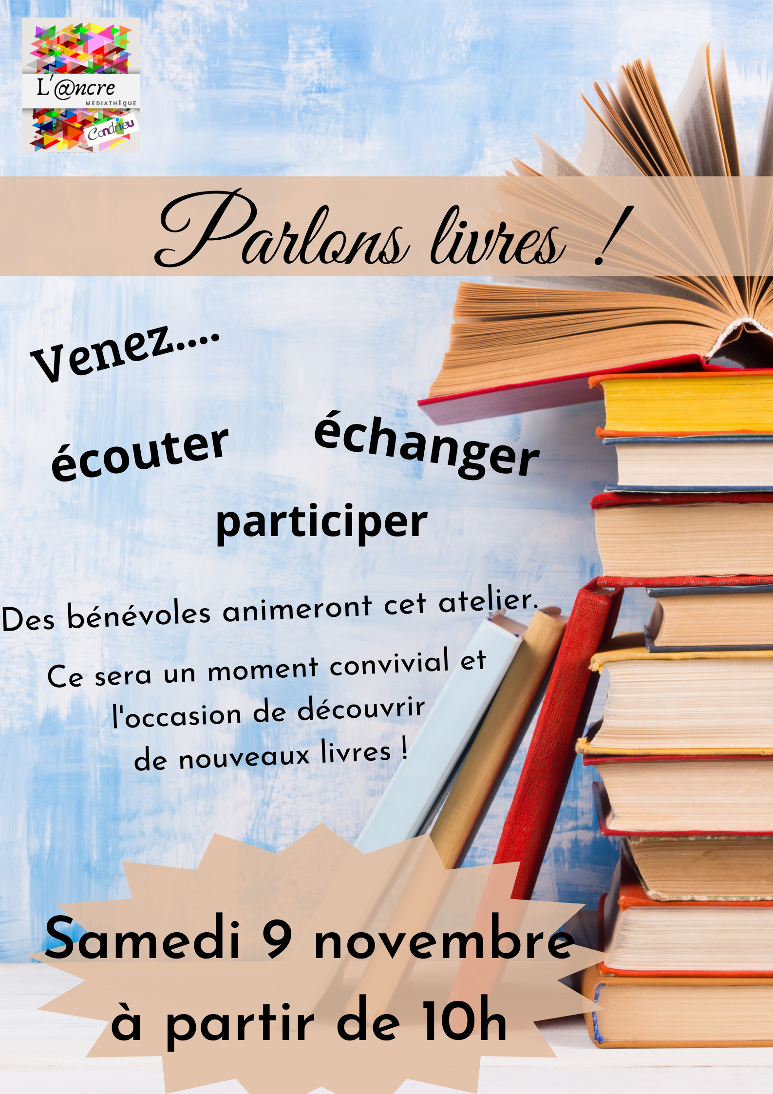 parlons livres - condrieu- mediathèque - 69420